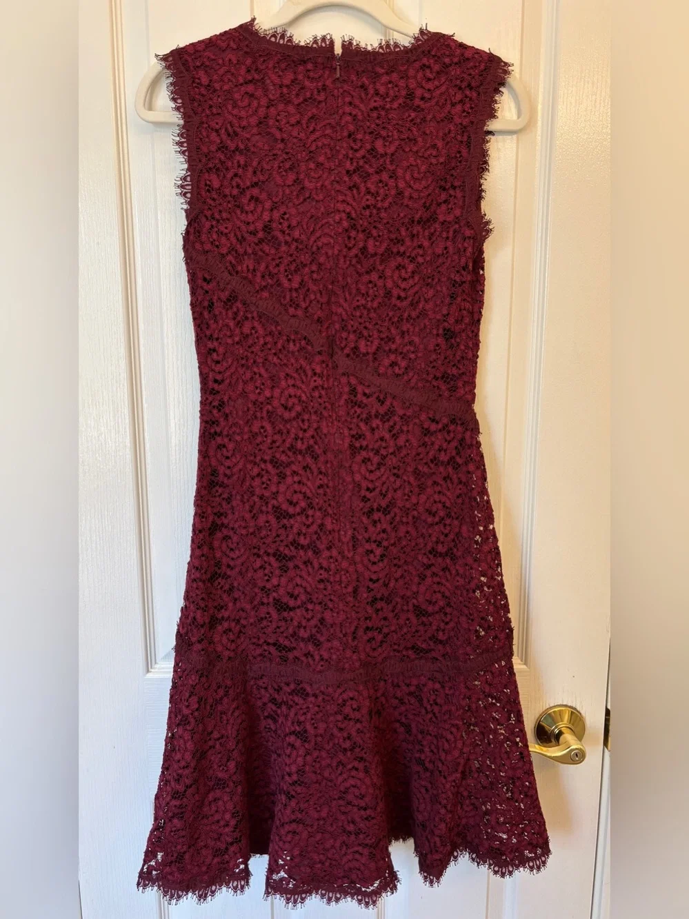 Tory Burch Wine Lace V-Neck Fit & Flare Dress ~ Women’s Size 4 ~